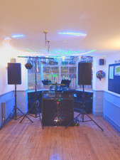 Complete mobile dj set-up -  BOOTH, AMP, SPEAKERS, MIXER, LIGHTS & all cables
