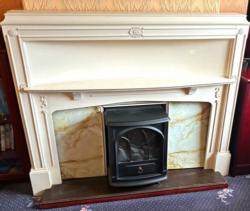 Wood fireplace surround with - wood,