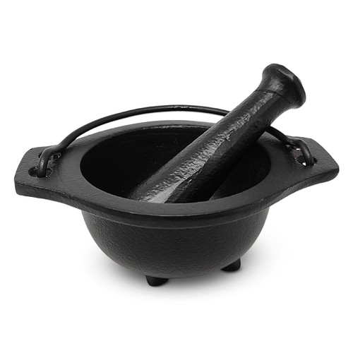 Cast iron cauldron - mortar, and