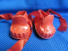 VINTAGE CINDERELLA DOLL SHOES SIZE OM  _ RED_ OLD STOCK UNUSED
