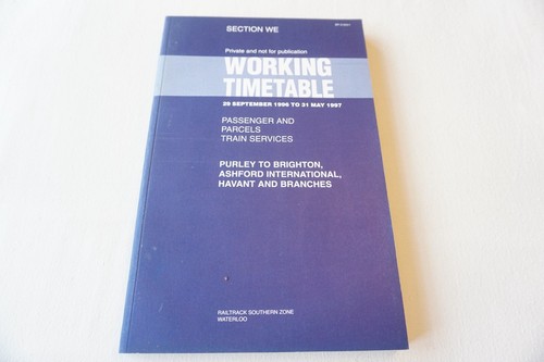 1996 railway working - 1996, timetable