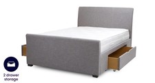 DFS Fresh Light Grey 2 Drawer Storage Double Bedframe RRP £399