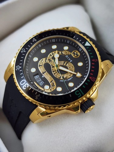 Gucci dive snake dial gold - snake,