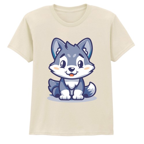 Cute cartoon wolf puppy - cartoon,