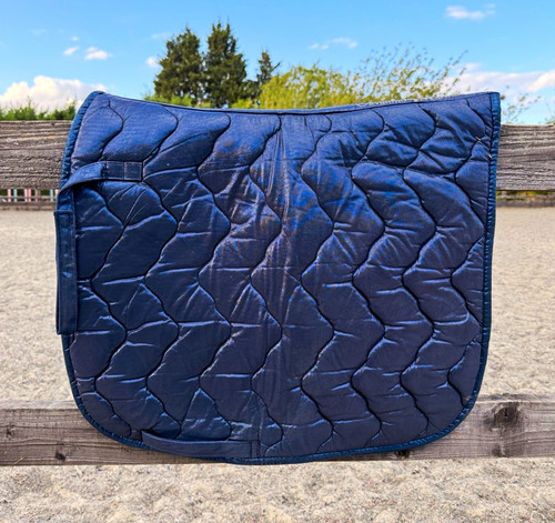 Navy quilted horse saddle - quilted, pad