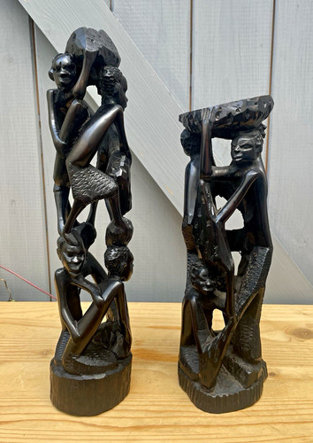 Hand carved makonde tree of - 2,
