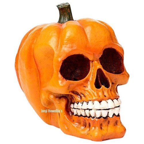 Pumpkin skull gothic ornament - pumpkin,