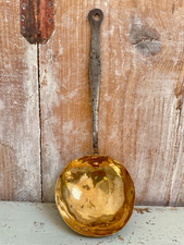 Vintage Brass Copper & Iron handle Ladle Scoop Kitchenalia Decorative Display