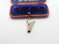Sterling Silver Concert Harp Charm Pendant Vintage c1970
