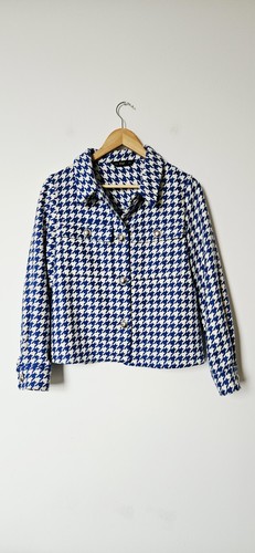 Blue white houndstooth - f&f,