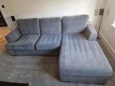 Freya 4 Seater L Sofa DFS charcoal & Footstool & Complete Set Of Spare Cushions