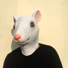 Head Mask Halloween Costume Party Cosplay Prop Funny Realistic Mouse Rat Latex