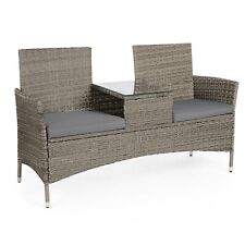 Rattan Effect Loveseat for