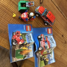Lego City 60001 Fire Chief Car And 60000 Fire Bike And Bin Fire + Instructions