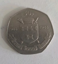 Irish EIRE Ireland 1988 Fifty Pence 50p coin, Dublin Millennium 