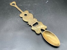 VINTAGE / ANTIQUE BRASS SPOON LOVERS  LOVING SPOON WELSH EARLY LOVE TOKEN