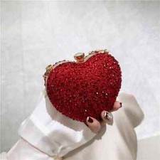 Heart Crystal Clutch Bag –