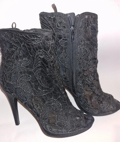 Black lace ankle - black,