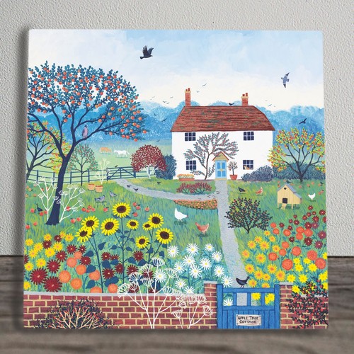Cottage garden ceramic tile - garden,