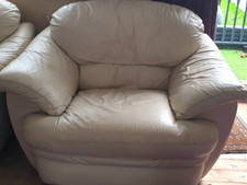 Cream Italian Leather /