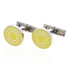 Hermes Ricor 2 Serie Cufflinks Metal Silver Yellow S-158869