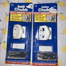 2 x pack of CHUBB/ YALE 8K123 - UPVC Window Locks with keys - in white