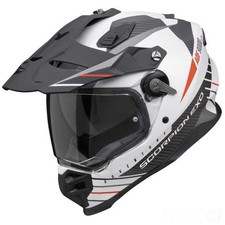 SCORPION ADF-9000 FEAT WHITE BLACK RED MOTORCYCLE FULL FACE ADVENTURE HELMET