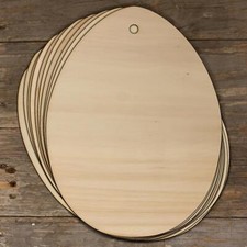 10x Wooden Plain Egg Craft