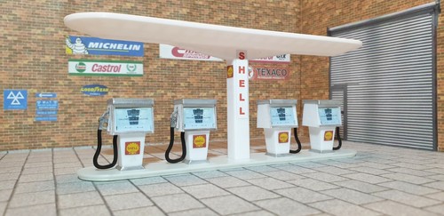 Petrol pump model kit 50 - petrol, 1:50