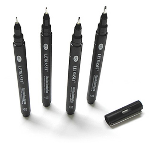 Letraset black fineliner 0 1 - fineliner, 0.1