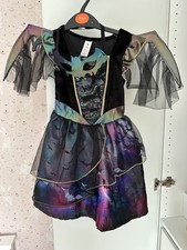 Girls TU Purple Bat Witch Halloween Dress Fancy Dress Costume 3-4 Years