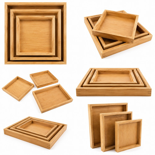 Bamboo serving tray set 3 - serving,