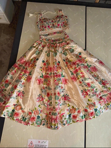 Women beige silk floral - women’s,