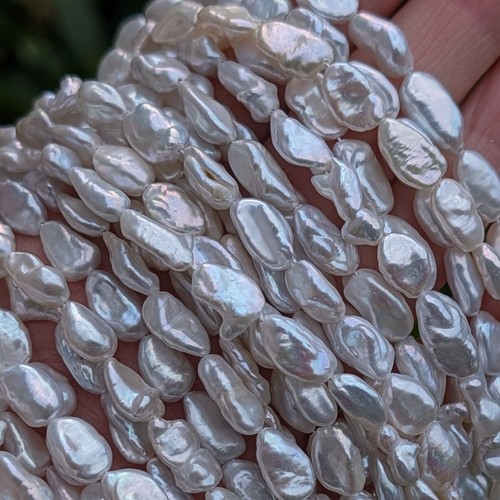Freshwater pearls white biwa - pearls,