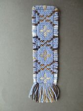 Welsh Bookmark Woven Wool WALES Blue Brown Cream Reversible Geometric UNUSED 
