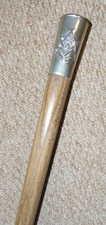 Vintage Oaken Swagger Stick - Silver Top Trinidad & Tobago Police Force Emblem
