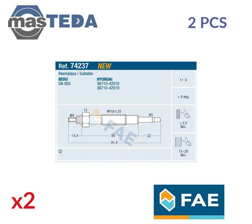 74237 engine glow plugs fae - 74237,