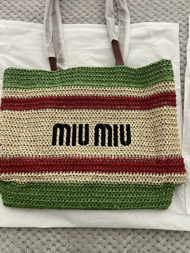 Miu raffia woven striped - miu,