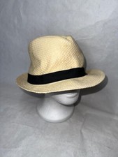 PRIMARK WOMEN'S BEIGE 100% POLYSTER WITH BLACK BAND SUN HAT ONE SIZE HT005