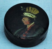 Antique French paper mache snuff box. D (BI#MK/180624)