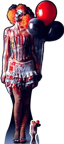Scary halloween female clown - scary,