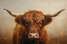 HIGHLAND COW ANIMAL CANVAS PICTURE PRINT WALL ART