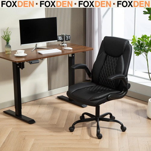Black office chair faux - black,