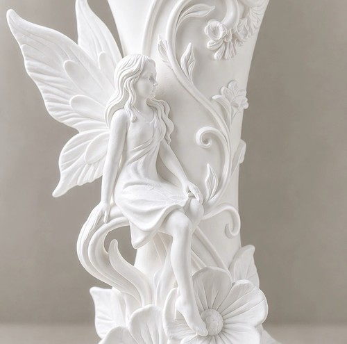 Fairy flower vase white - fairy,
