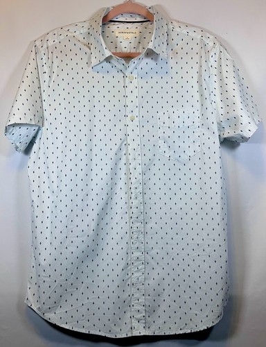 Aeropostale white blue - aeropostale, button