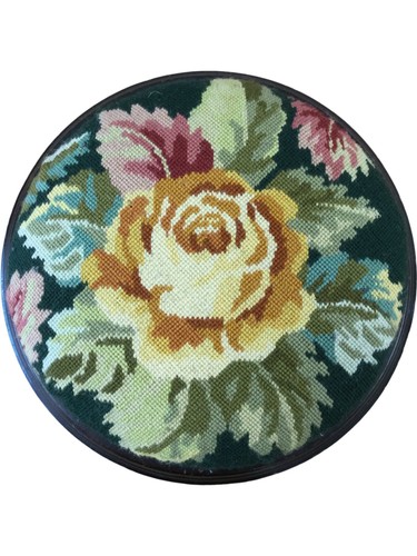 Vintage upholstered footstool - vintage,