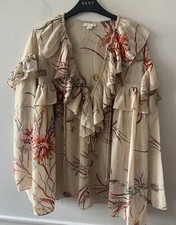 H&M Floral Oversized Smock Top Blouse Sz M 12 14 16  Trend Conscious Kaftan