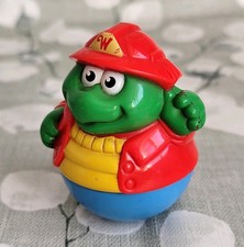 Vintage Weeble 'Tooey' Green Turtle Fireman Figure 2003 Hasbro Playskool