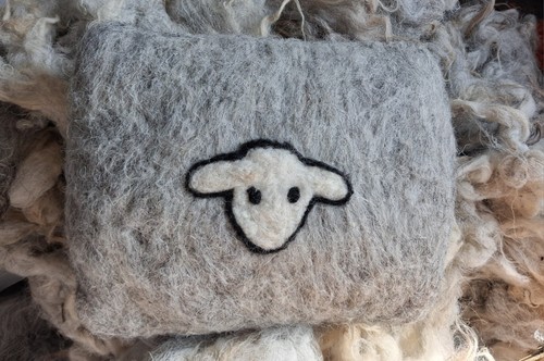 Wool cushion small herdwick - wool,