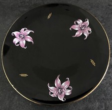 Rare Vintage Decorative plate. Palissy Orchid, 9" diam. VGC.